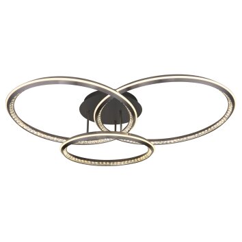 Illuminazione Globo Lighting Alaina Plafoniera LED Grigio, 1-Luce, Telecomando