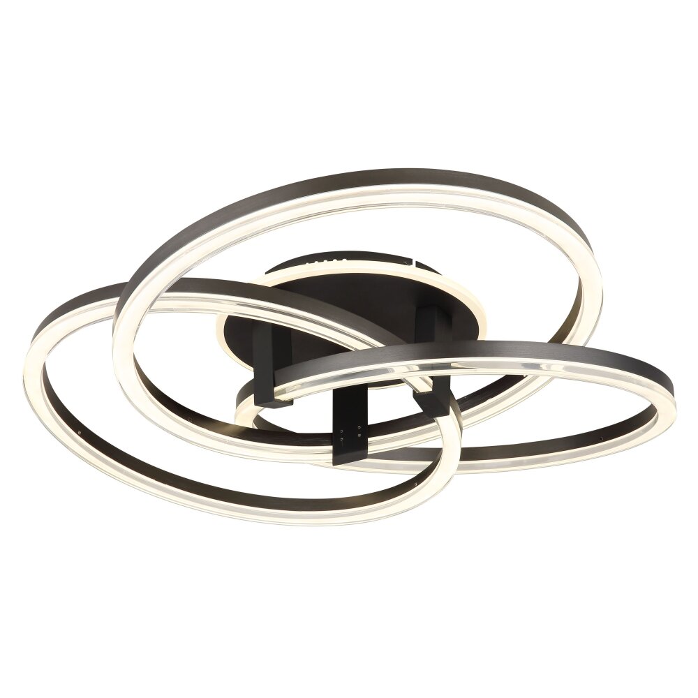 Illuminazione Globo Lighting Tris Plafoniera LED Antracite, 1-Luce, Telecomando main product photo