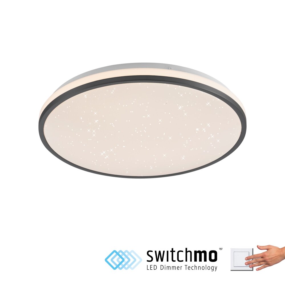 Illuminazione Leuchten Direkt KYLE Plafoniera LED Nero, 1-Luce