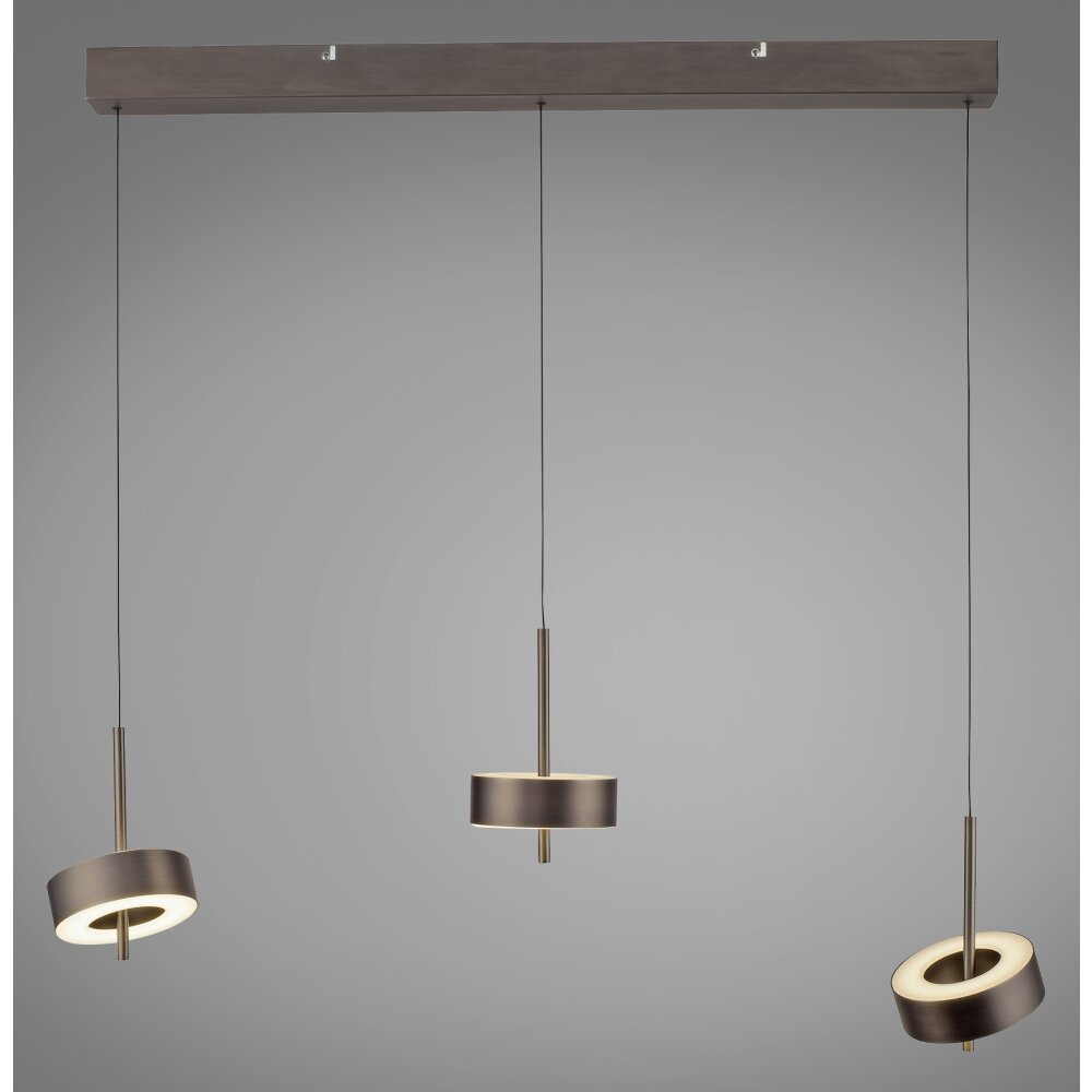 Illuminazione Paul Neuhaus Q-Rotate Lampada a sospensione LED Marrone, 3-Luci, Telecomando main product photo