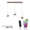 Illuminazione Paul Neuhaus Q-Rotate Lampada a sospensione LED Marrone, 3-Luci, Telecomando