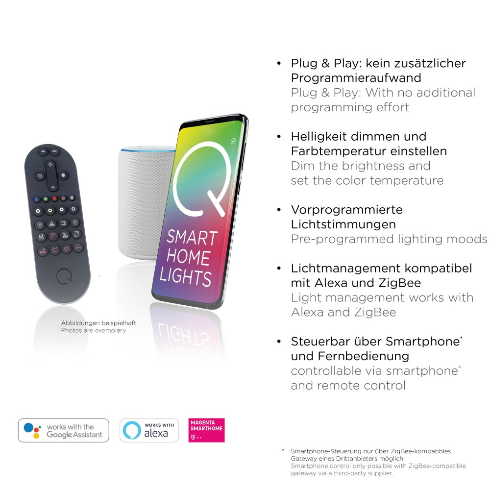 Illuminazione Paul Neuhaus Q-Rotate Lampada a sospensione LED Argento, 3-Luci, Telecomando