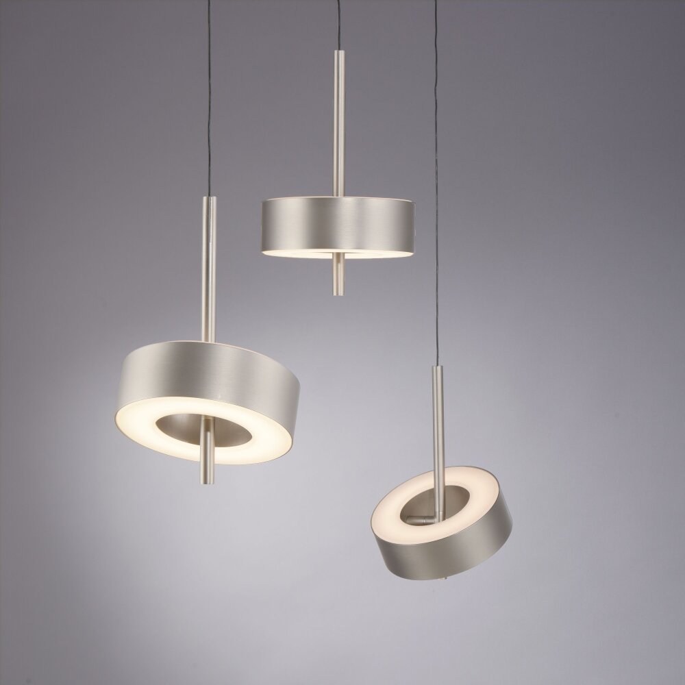 Illuminazione Paul Neuhaus Q-Rotate Lampada a sospensione LED Argento, 3-Luci, Telecomando