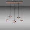 Illuminazione Paul Neuhaus Q-Rotate Lampada a sospensione LED Marrone, 5-Luci, Telecomando