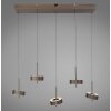 Paul Neuhaus Q-Serie Q-Rotate Lampada a sospensione LED Marrone, 5-Luci, Telecomando