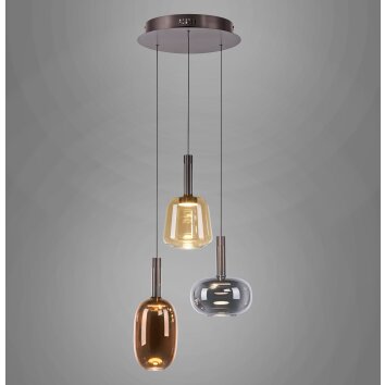 Illuminazione Paul Neuhaus Irides Lampada a sospensione LED Marrone, 3-Luci