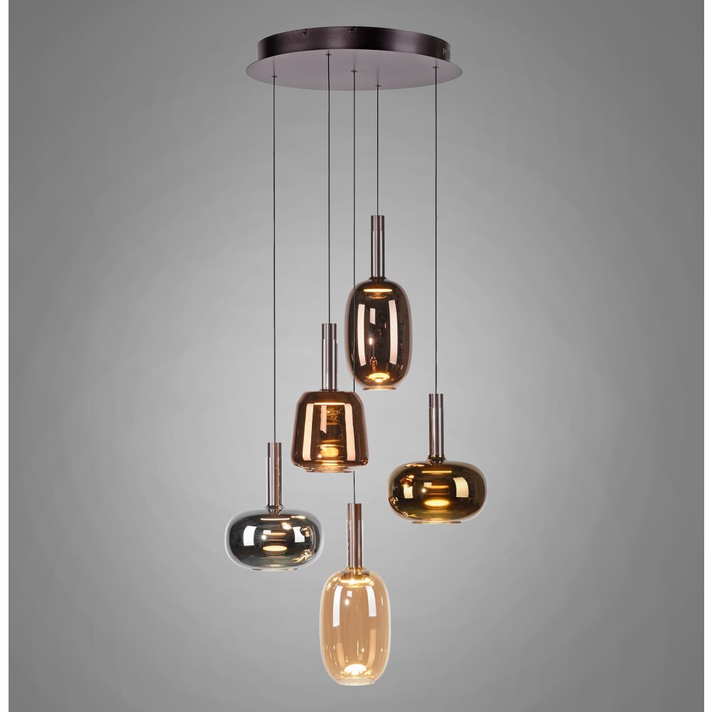 Illuminazione Paul Neuhaus Irides Lampada a sospensione LED Marrone, 5-Luci main product photo