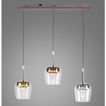 Paul Neuhaus Q-Serie Q-Kon Lampada a sospensione LED Marrone, 3-Luci, Telecomando Paul Neuhaus Q-Serie Q-Kon Lampada a sospensione LED Marrone, 3-Luci, Telecomando