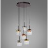 Paul Neuhaus Q-Serie Q-Kon Lampada a sospensione LED Marrone, 6-Luci, Telecomando