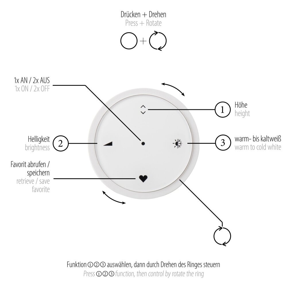 Illuminazione Paul Neuhaus E-Clipse Lampada a sospensione LED Grigio, 2-Luci, Telecomando