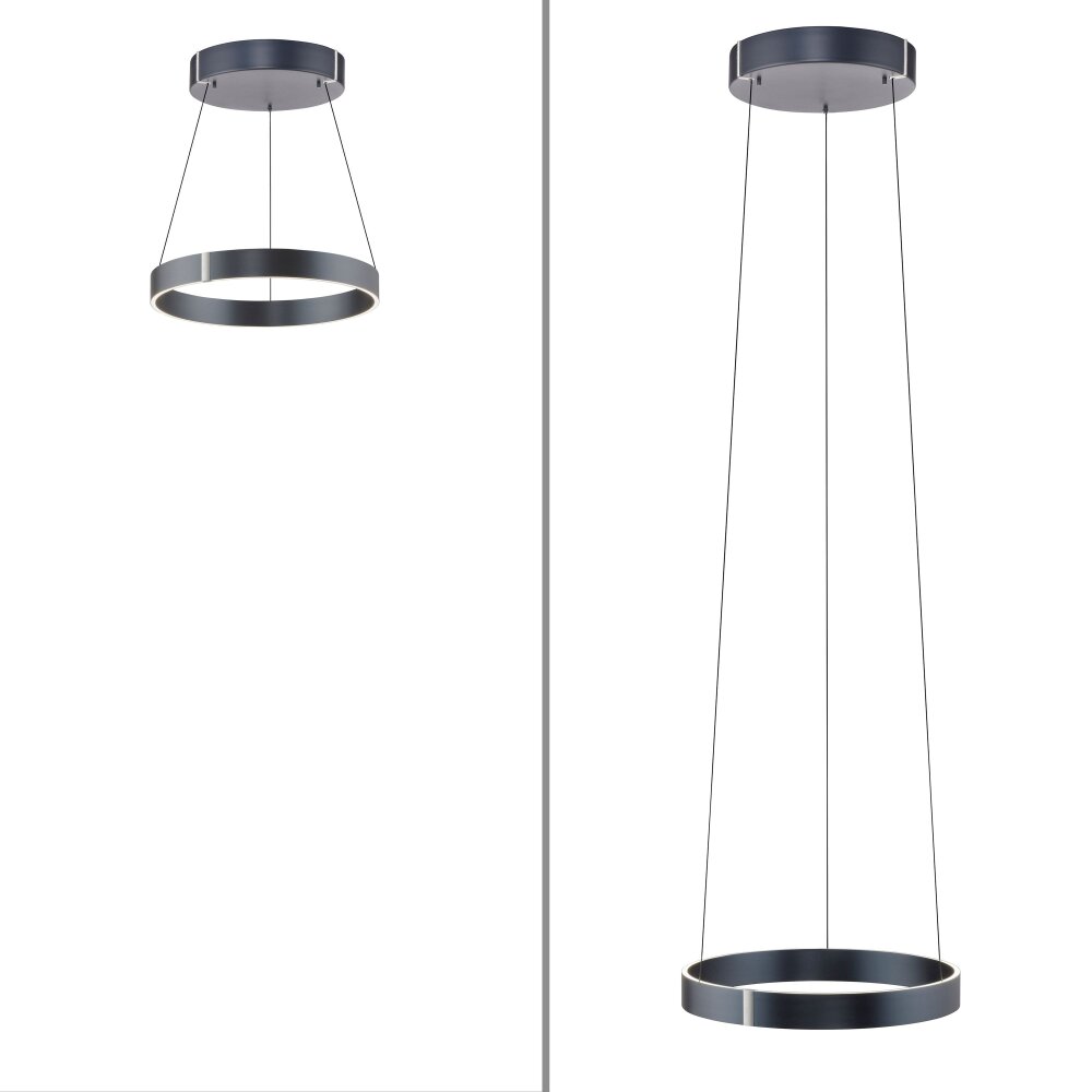 Illuminazione Paul Neuhaus E-Clipse Lampada a sospensione LED Grigio, 2-Luci, Telecomando