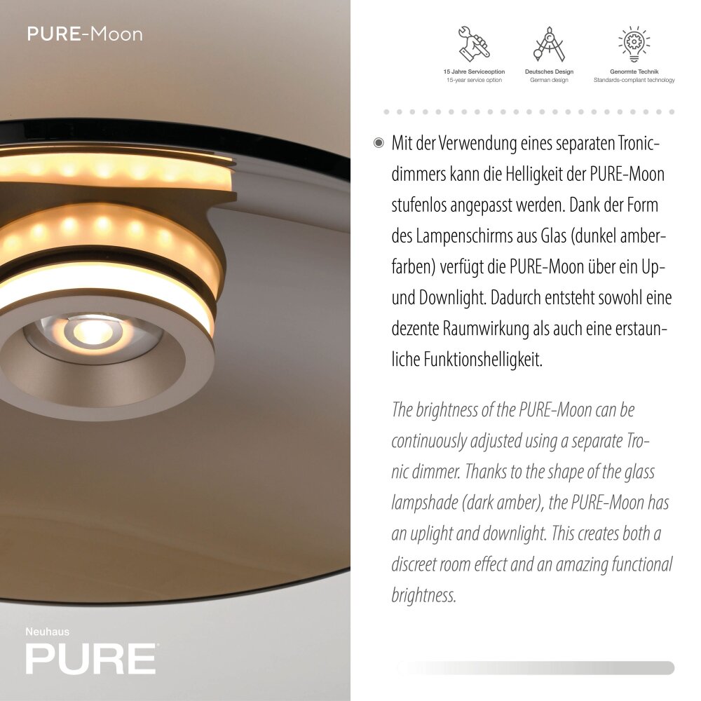 Illuminazione Paul Neuhaus Moon Plafoniera LED Bronzo, 2-Luci