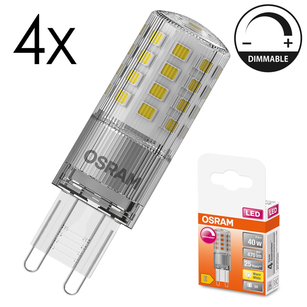 Illuminazione Osram G9 LED 4 Watt Bianco caldo dimmerabile 470 Lumen main product photo