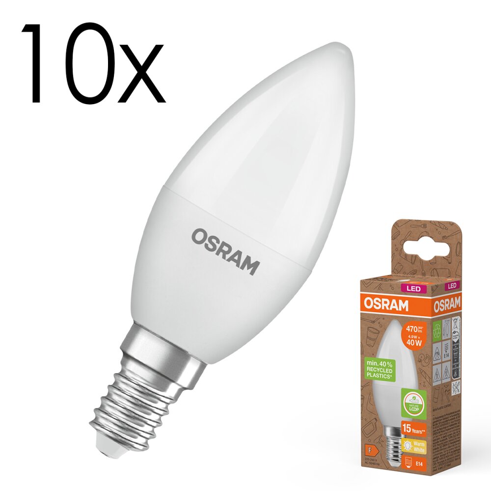 Illuminazione Osram E14 4.9 Watt Bianco caldo 470 Lumen main product photo