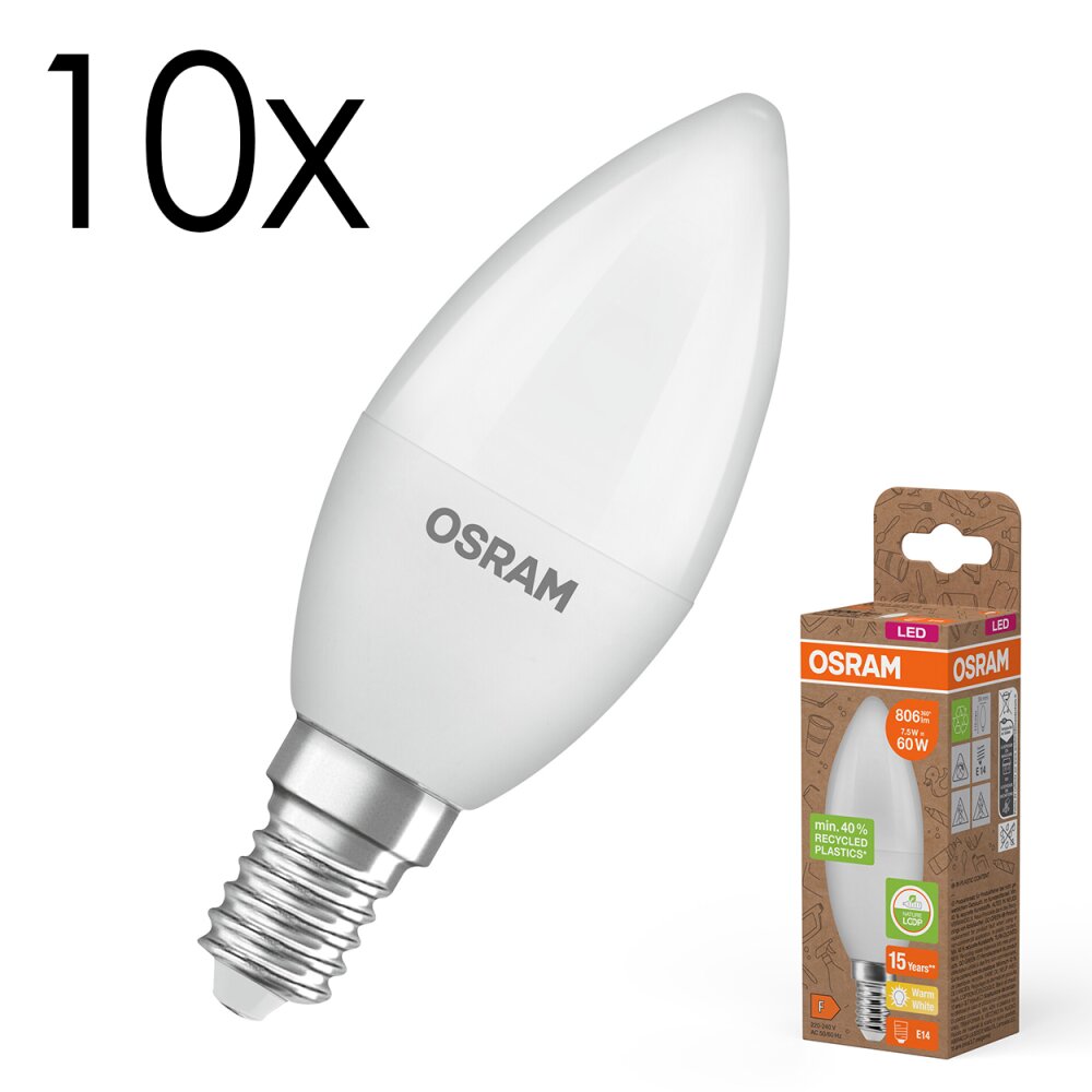 Illuminazione Osram E14 7.5 Watt Bianco caldo 806 Lumen main product photo