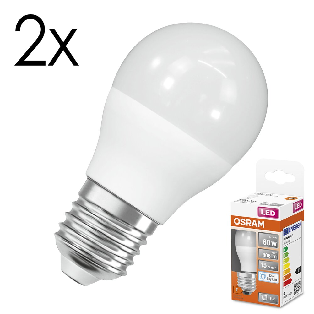 Illuminazione Osram E27 LED 7.5 Watt Bianco luce solare 806 Lumen main product photo