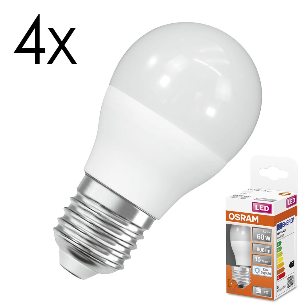 Illuminazione Osram E27 LED 7.5 Watt Bianco luce solare 806 Lumen main product photo
