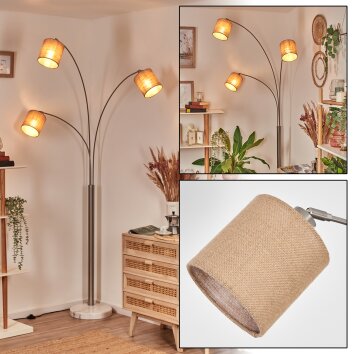Soungou Lampada da terra Nichel opaco, Nero, Bianco, 3-Luci