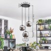 Ripoll Lampadario a sospensione, Lampada a sfera, Lampada a sospensione a cluster Cromo, Grigio fumo, 3-Luci