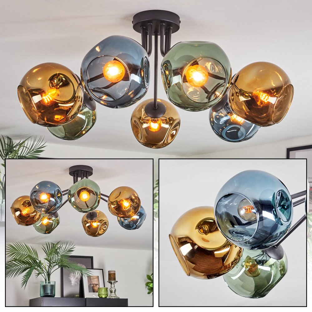 Ripoll Plafoniera, Lampada a sfera Blu, Oro, Verde, 7-Luci main product photo