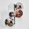Ripoll Lampada a sfera, Applique Cromo, Ramato, Grigio fumo, 3-Luci