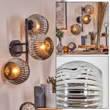 Ripoll Lampada a sfera, Applique Cromo, Grigio fumo, 3-Luci Ripoll Lampada a sfera, Applique Cromo, Grigio fumo, 3-Luci