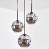 Ripoll Lampadario a sospensione, Lampada a sfera, Lampada a sospensione a cluster Grigio fumo, 3-Luci