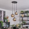 Ripoll Lampadario a sospensione, Lampada a sfera, Lampada a sospensione a cluster Grigio fumo, 3-Luci