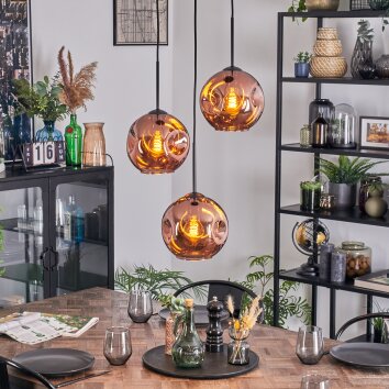 Ripoll Lampadario a sospensione, Lampada a sfera, Lampada a sospensione a cluster Ramato, 3-Luci