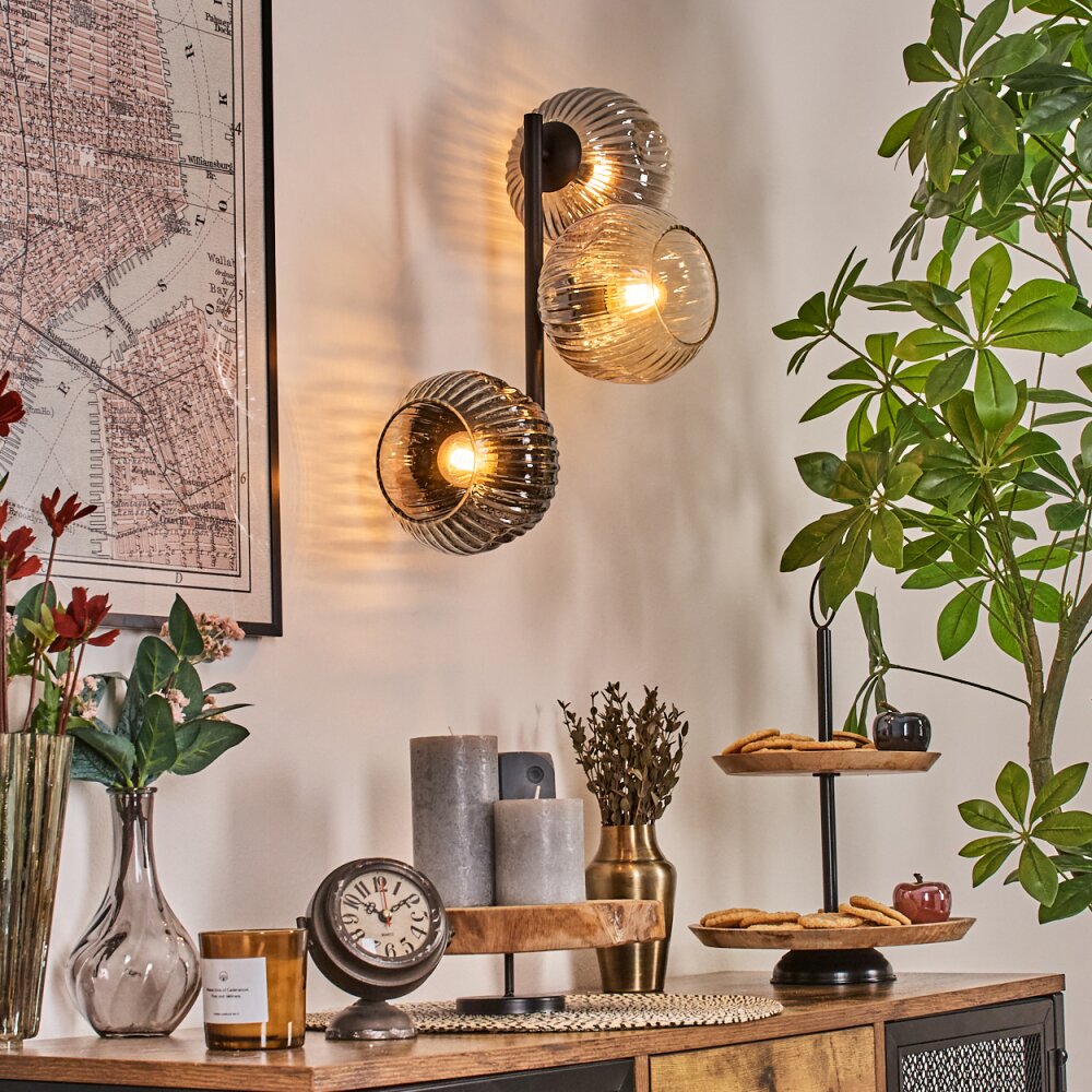 Ripoll Lampada a sfera, Applique Ambrato, Chiaro, Grigio fumo, 3-Luci