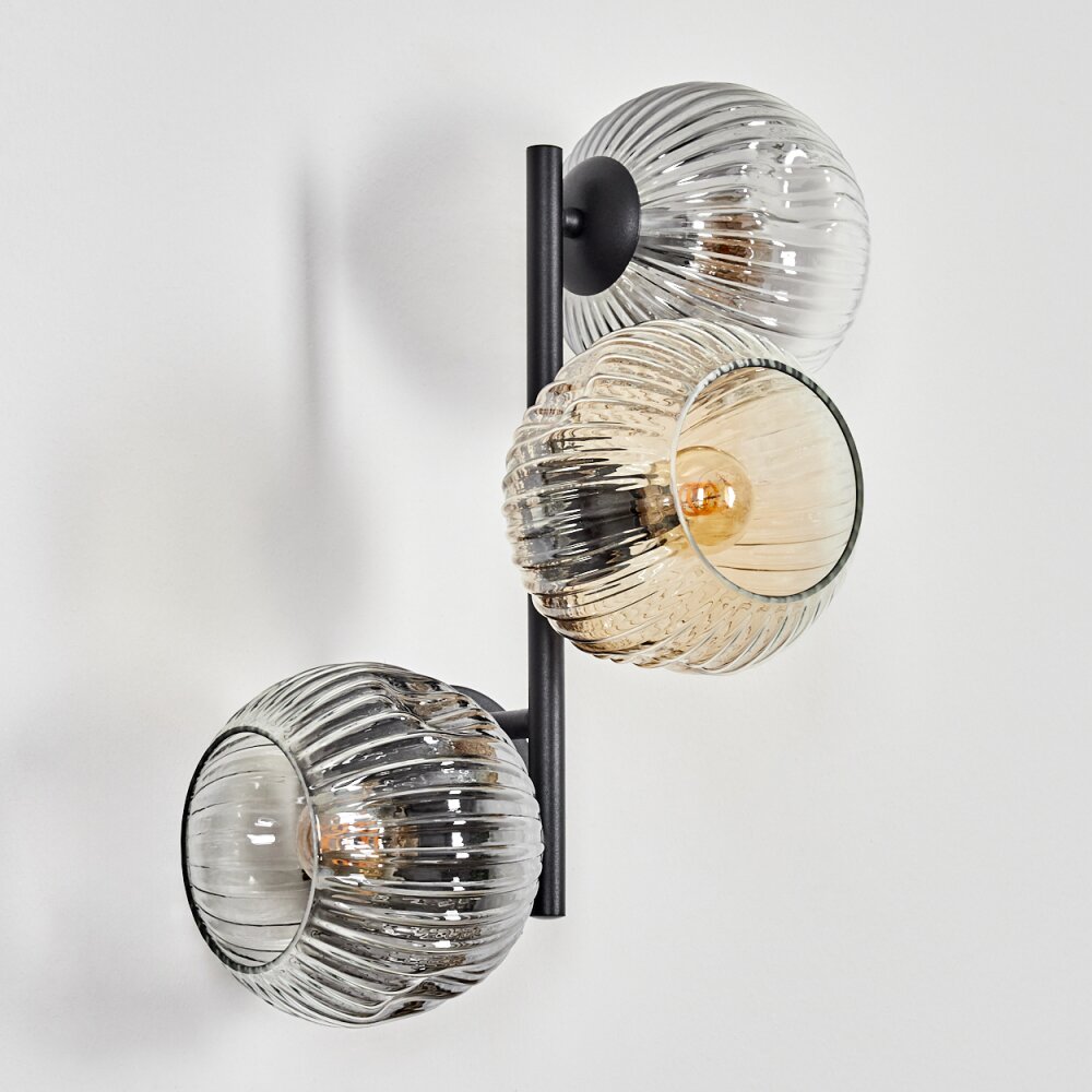 Ripoll Lampada a sfera, Applique Ambrato, Chiaro, Grigio fumo, 3-Luci