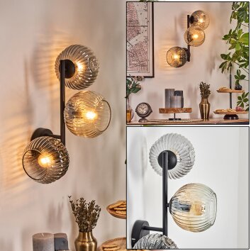 Ripoll Lampada a sfera, Applique Ambrato, Chiaro, Grigio fumo, 3-Luci