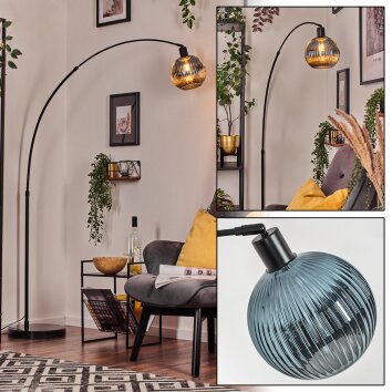 Koyoto Lampada da terra, Lampade ad arco Nero, 1-Luce