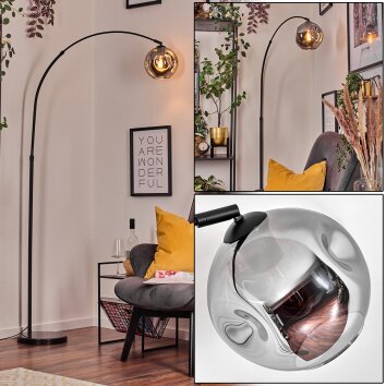 Ripoll Lampada da terra, Lampade ad arco Nero, 1-Luce