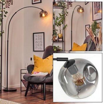 Ripoll Lampada da terra, Lampade ad arco Nero, 1-Luce