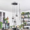 Ripoll Lampadario a sospensione, Lampada a sfera, Lampada a sospensione a cluster Cromo, Grigio fumo, 3-Luci