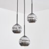 Ripoll Lampadario a sospensione, Lampada a sfera, Lampada a sospensione a cluster Cromo, Grigio fumo, 3-Luci