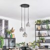 Ripoll Lampadario a sospensione, Lampada a sfera, Lampada a sospensione a cluster Cromo, Chiaro, Grigio fumo, 3-Luci