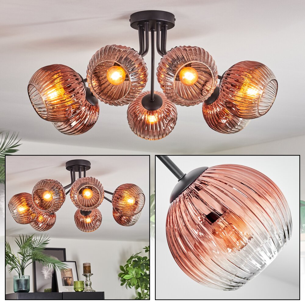 Ripoll Plafoniera, Lampada a sfera Chiaro, Ramato, 7-Luci main product photo