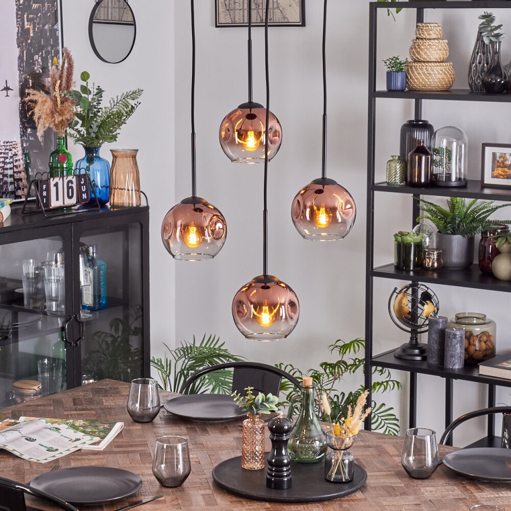 Ripoll Lampadario a sospensione, Lampada a sfera, Lampada a sospensione a cluster Chiaro, Ramato, 4-Luci main product photo