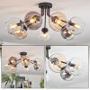 Koyoto Plafoniera, Lampada a sfera 82 cm Ambrato, Chiaro, Grigio fumo, 7-Luci