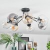 Koyoto Plafoniera, Lampada a sfera 82 cm Ambrato, Chiaro, Grigio fumo, 7-Luci