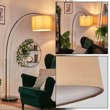 Soungou Lampada da terra, Lampade ad arco Cromo, Nero, 1-Luce