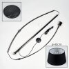 Bassagoda Lampada da terra, Lampade ad arco Cromo, Nero, 1-Luce, Paralume in tessuto