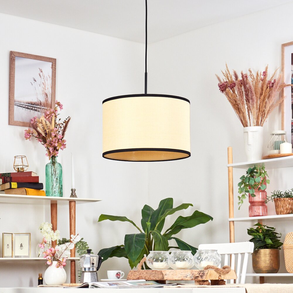 Chellas Lampadario a sospensione, Lampada a sospensione Écru, Nero, 1-Luce