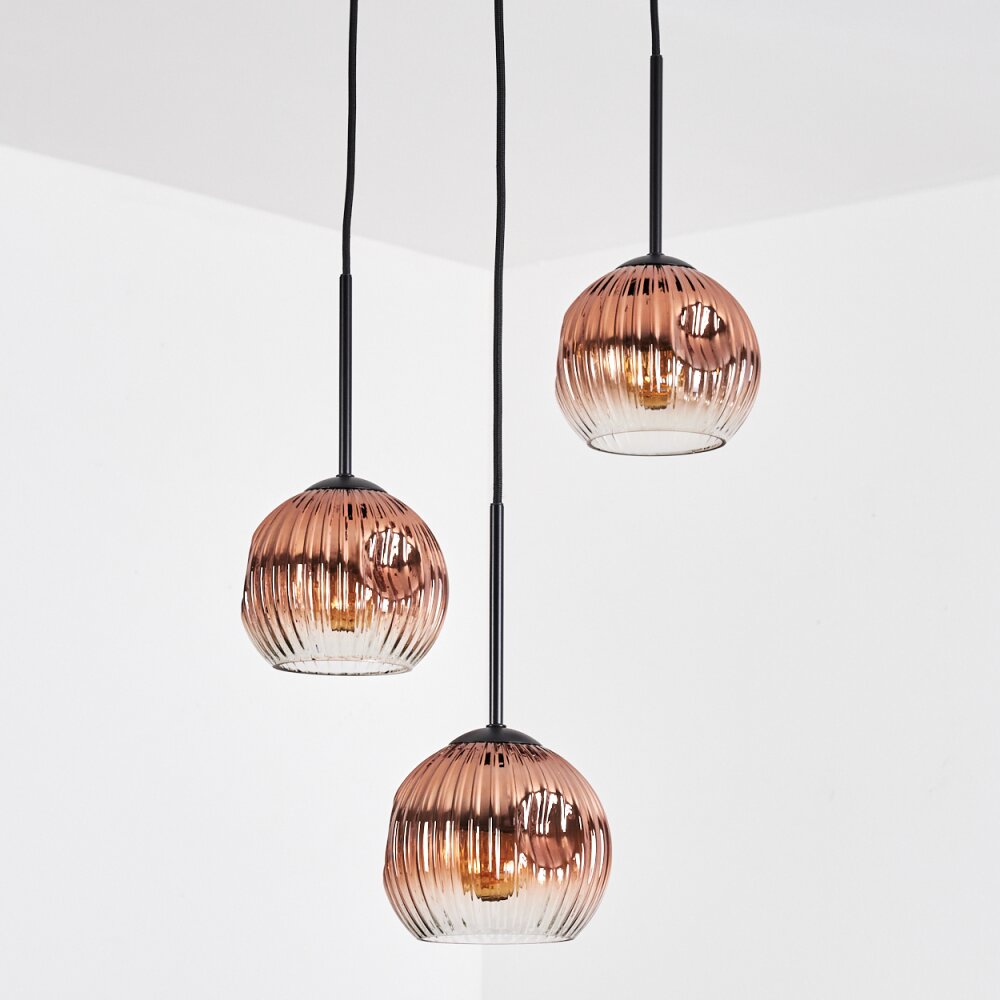 Ripoll Lampadario a sospensione, Lampada a sfera, Lampada a sospensione a cluster Chiaro, Ramato, 3-Luci