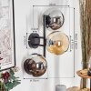 Koyoto Lampada a sfera, Applique Ambrato, Cromo, Grigio fumo, 3-Luci