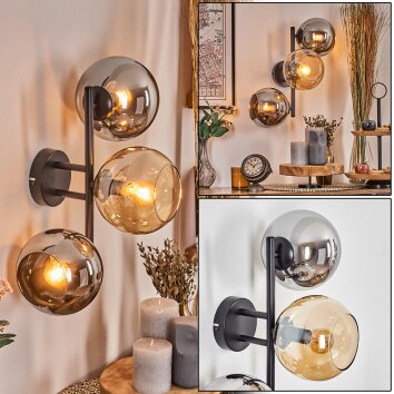 Koyoto Lampada a sfera, Applique Ambrato, Cromo, Grigio fumo, 3-Luci