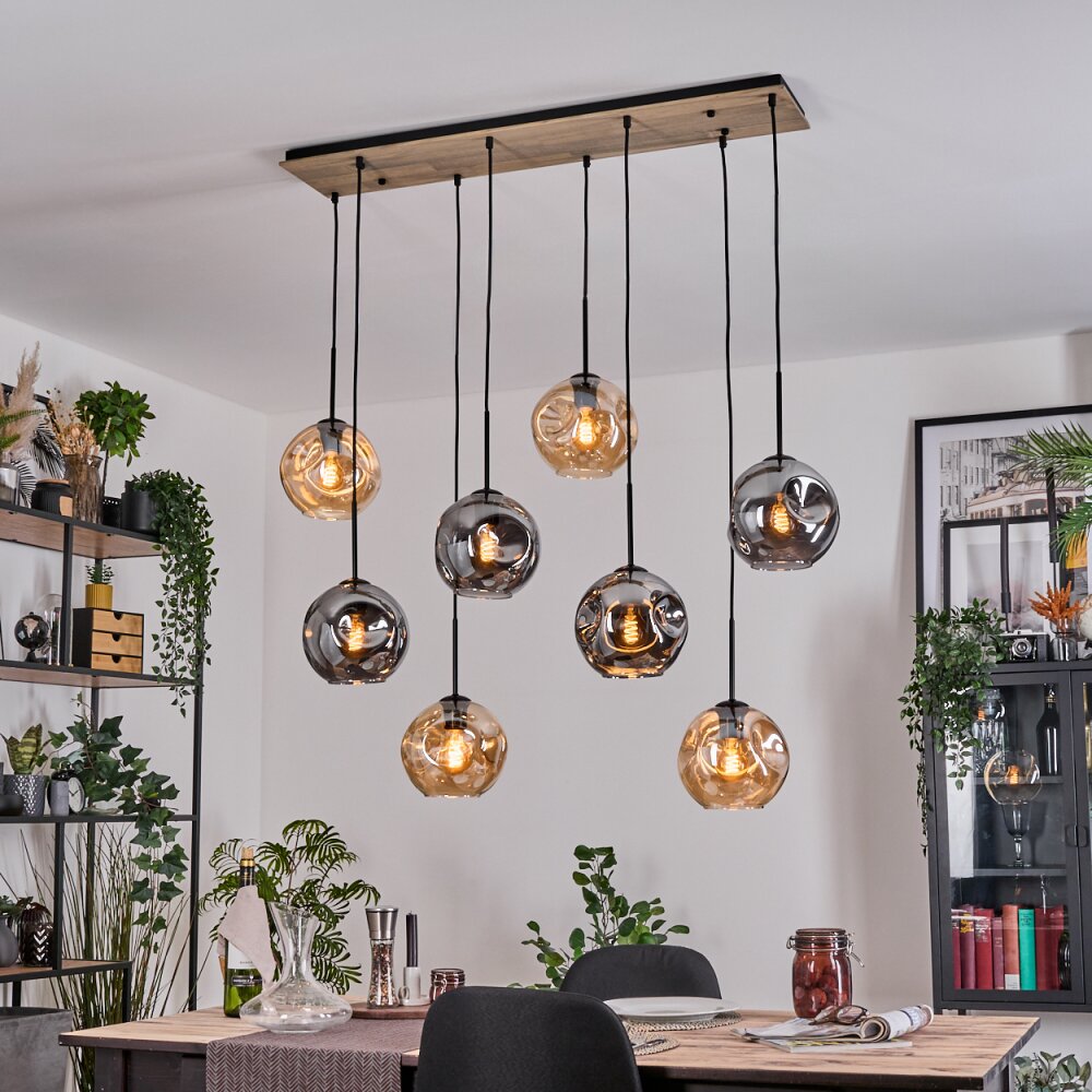 Ripoll Lampadario a sospensione, Lampada a sfera, Lampada a sospensione Écru, Nero, 8-Luci main product photo