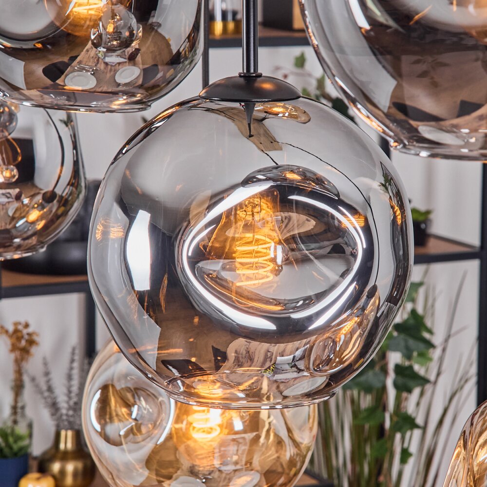 Ripoll Lampadario a sospensione, Lampada a sfera, Lampada a sospensione Écru, Nero, 8-Luci